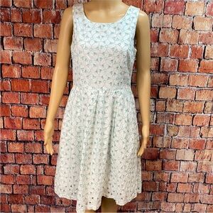 The Limited Cotton Eyelet Fit & Flare Dress‎